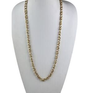 Monet Vintage Gold Tone Chain Link Necklace 30.5"